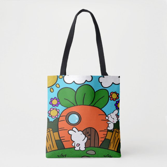 Bolso De Tela casa de conejito (Anverso)