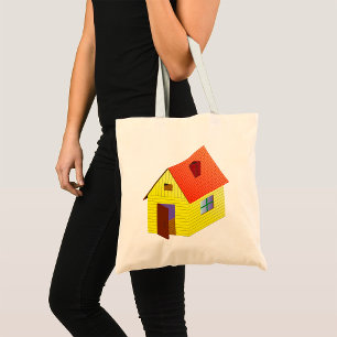 Bolso De Tela Casa de granero amarilla