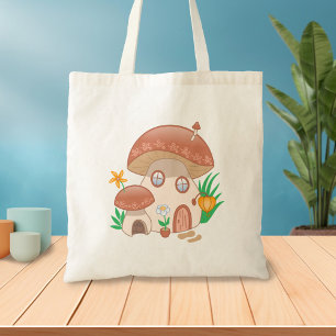 Bolso De Tela Casa de hongos de hadas de hadas