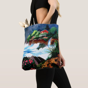 Bolso De Tela Casa de la isla con la mordaza de Surf