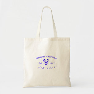 Bolso De Tela casa de Navidad de invierno cañas de caramelo azul