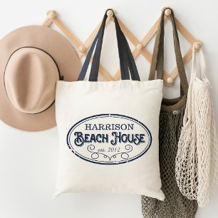 Bolso De Tela Casa de playa de época personalizada