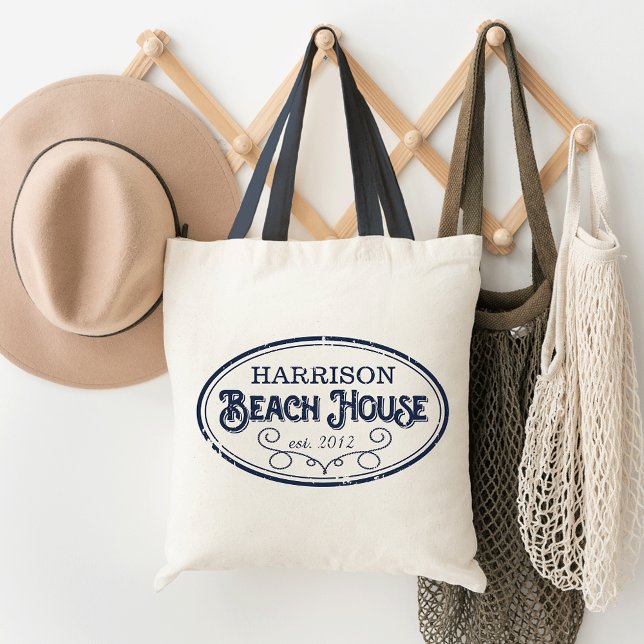 Bolso De Tela Casa de playa de época personalizada (Subido por el creador)