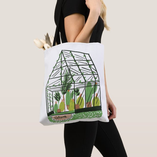 Bolso De Tela Casa de Verde Botánico Verde Moderna (Detalle)