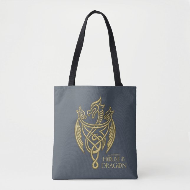 Bolso De Tela CASA DEL DRAGÓN | Escudo Golden Filigree Dragon (Anverso)