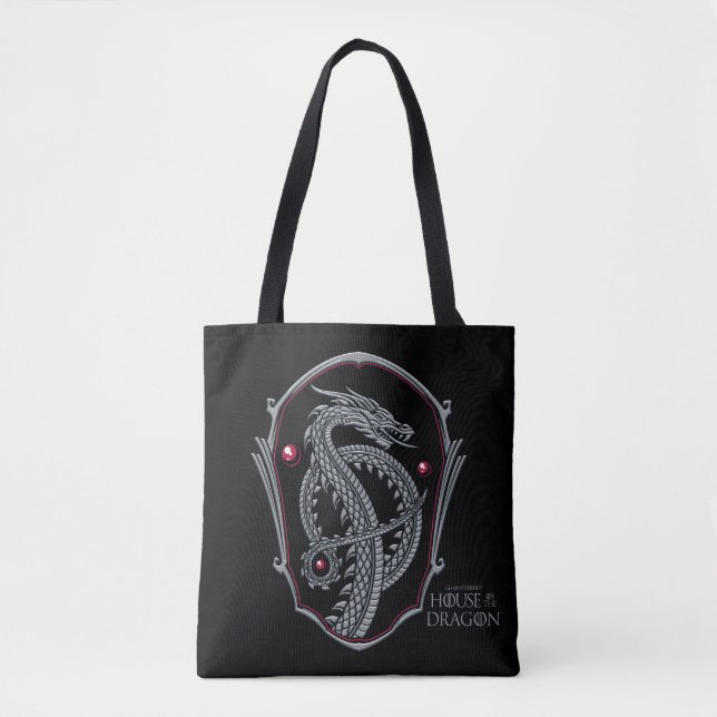 Bolso De Tela CASA DEL DRAGÓN | Escudo Silver Dragon (Anverso)
