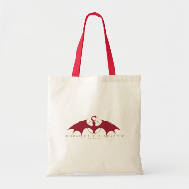 Bolso De Tela CASA DEL DRAGÓN | Gráfico Dragón Rojo (Frente)