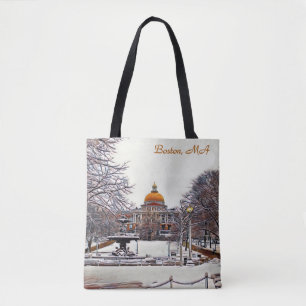 Bolso De Tela Casa del Estado de Boston en Invierno