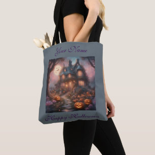 Bolso De Tela Casa embrujada Cottagecore de Halloween