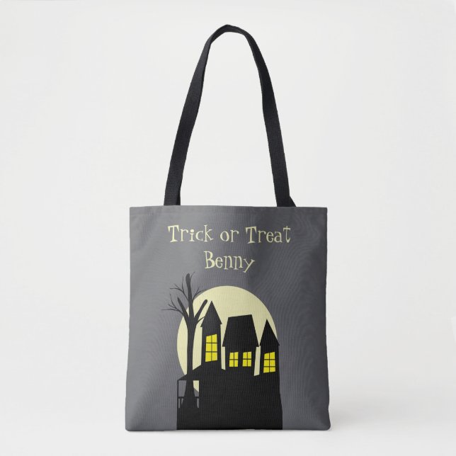 Bolso De Tela Casa Embrujada de Terror (Anverso)