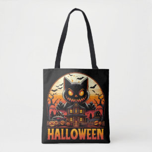 Bolso De Tela Casa embrujada del gato monstruo espeluznante Hall