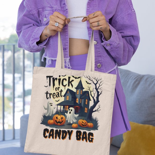 Bolso De Tela Casa embrujada en la espeluznante noche de Hallowe (Subido por el creador)