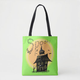 Bolso De Tela Casa Embrujada Halloween Neon Espeluznante