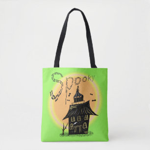 Bolso De Tela Casa Embrujada Halloween Neon Espeluznante