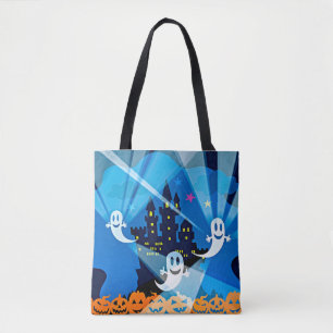 Bolso De Tela Casa encantada, fantasma y calabazas