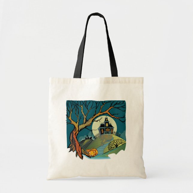 Bolso De Tela Casa encantada fantasmagórica (Frente)