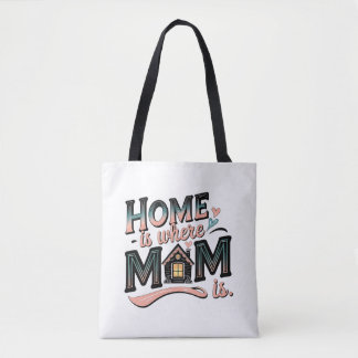 Bolso De Tela Casa es donde está mamá, regalo del Día de la Madr