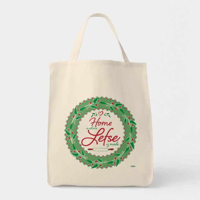 Bolso De Tela ¡Casa es donde se hace Lefse! (Frente)