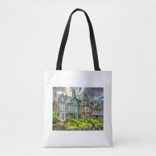 Bolso De Tela Casa victoriana en Keswick pintada con acuarela