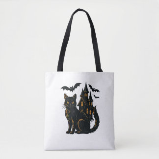 Bolso De Tela Casa y gato encogidos