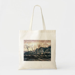 Bolso De Tela Casas con los tejados cubiertos con paja de