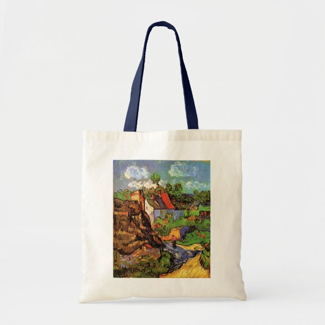 Bolso De Tela Casas de Auvers, por Vincent van Gogh (Frente)