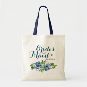 Bolso De Tela Casas de la Marina Floral Azul
