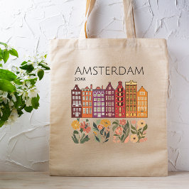Bolso De Tela Casas del Canal Floral de Amsterdam