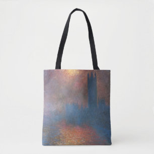 Bolso De Tela Casas del Parlamento, Londres por Claude Monet