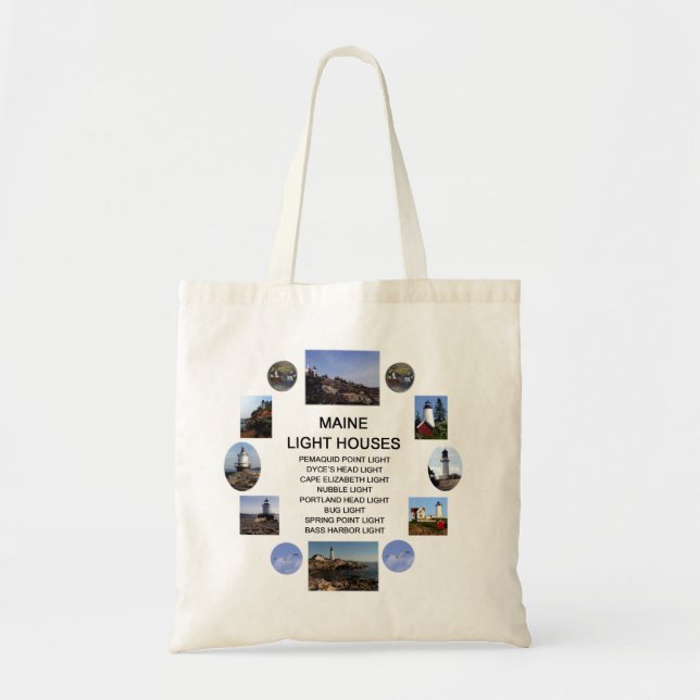 Bolso De Tela Casas ligeras de Maine (Frente)