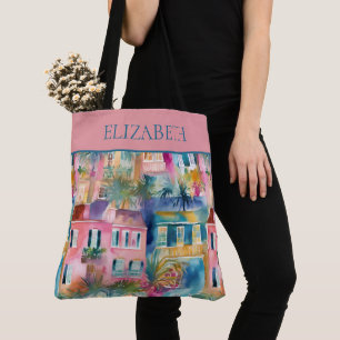Bolso De Tela Casas Preppy de Charleston Personalizadas