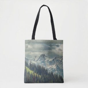 Bolso De Tela Cascada Norte: Majestic Mountain Peak.