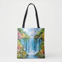 Cascada pintada a la acuarela
