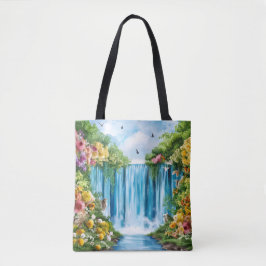 Bolso De Tela Cascada pintada a la acuarela