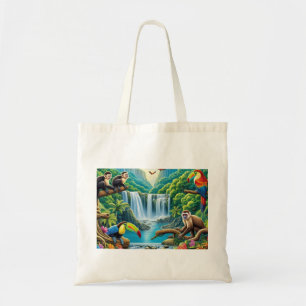 Bolso De Tela Cascada tropical de selva tropical