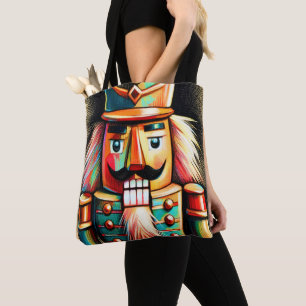 Bolso De Tela Cascanueces de Navidad ilustrado con tiza