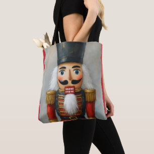 Bolso De Tela Cascanueces ilustrado con acuarela de Navidad