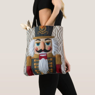 Bolso De Tela Cascanueces Navideño Acolchado