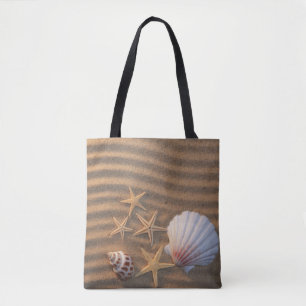 Bolso De Tela Cáscaras y estrellas de mar del mar