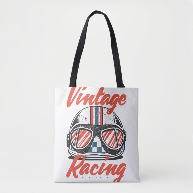 Bolso De Tela Casco de Carreras (Anverso)