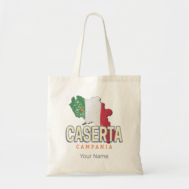 Bolso De Tela Caserta Italia Retro Campania Mapa de recuerdo de  (Frente)