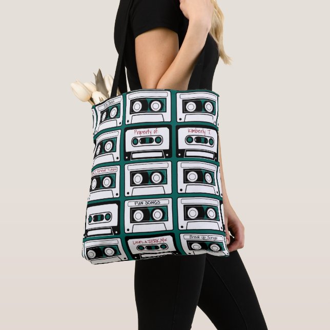 Bolso De Tela Casete de cinta retro personalizado (Detalle)