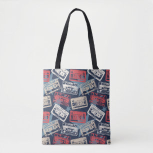 Bolso De Tela Casetes antiguos de música vintage impecables