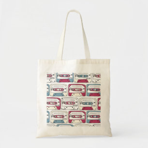 Bolso De Tela Casetes de música retro: Patrón de fondo de rock