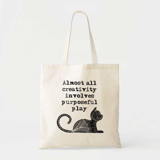 Bolso De Tela Casi toda la creatividad implica juego intencional (Frente)