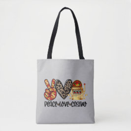 Bolso De Tela Casino Peace Love en Grey