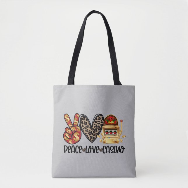 Bolso De Tela Casino Peace Love en Grey (Anverso)