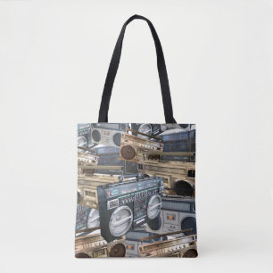 Bolso De Tela Cassette Stereo Ghetto Blaster retro Boombox