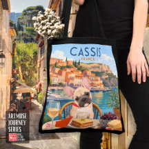 CASSIS • Francia  Arte de Bulldog Francés Viajes d