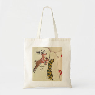 Bolso De Tela Castaño, regalo de renos